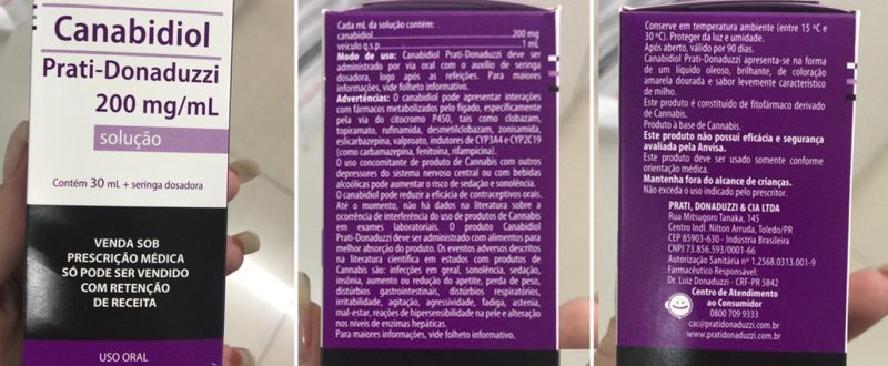 Apresentação do Canabidiol 200 mg/ml da paranaense Prati-Donaduzzi